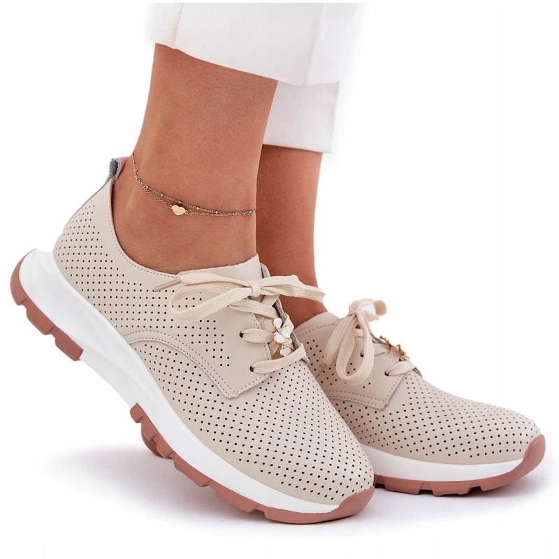 Dámské Lehké Kožené Polobotky S Připínáčkem Artiker 54C1811 Béžové 37