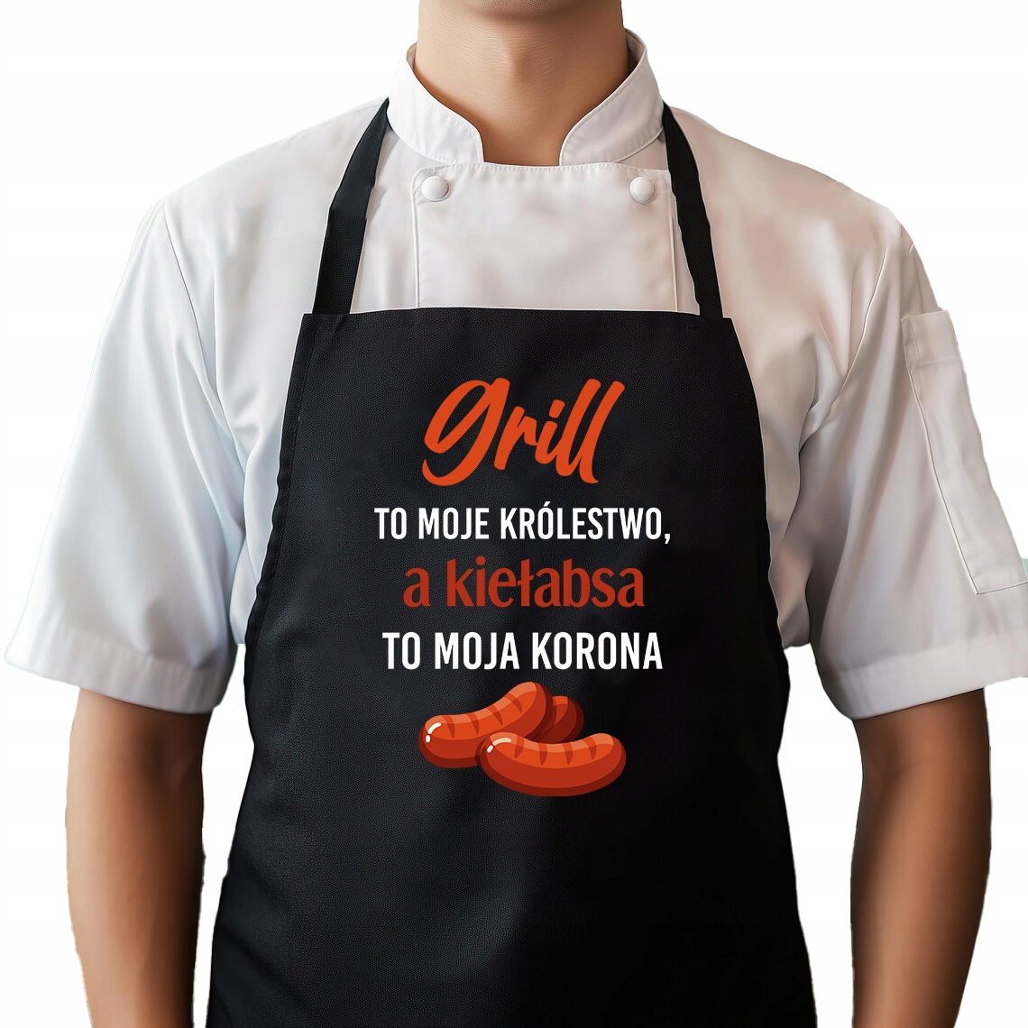 Pánská Zástěra Černá Dárek ke Dni otců pro tatínka Grill je moje království