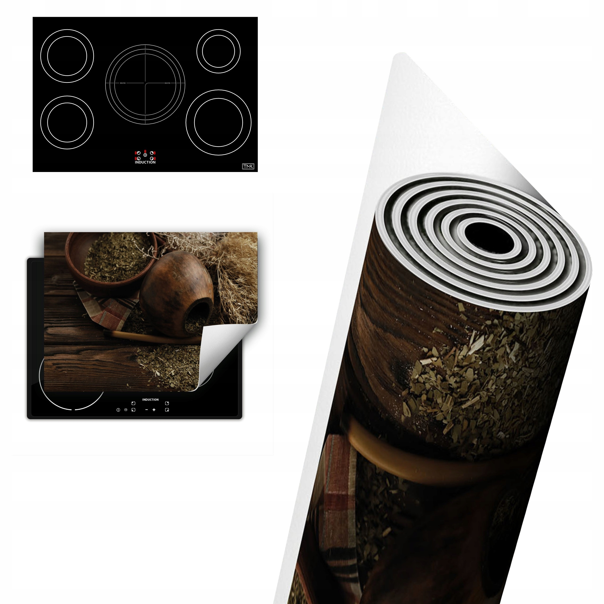 Vinylová Ochranná Deska Na Indukci 80x52 yerba mate