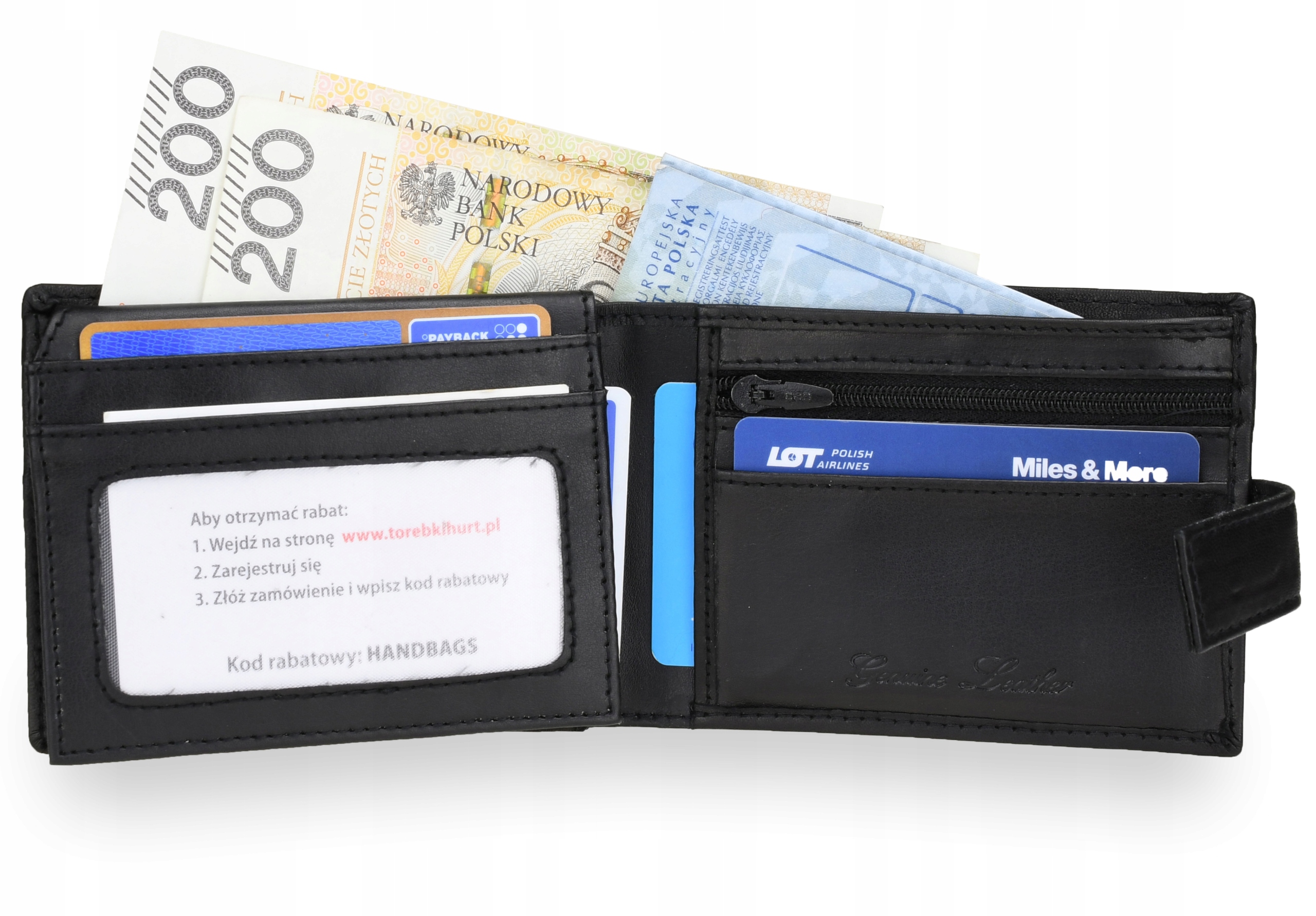 

Portfel Męski Skórzany Skóra Naturalna Czarny NC34