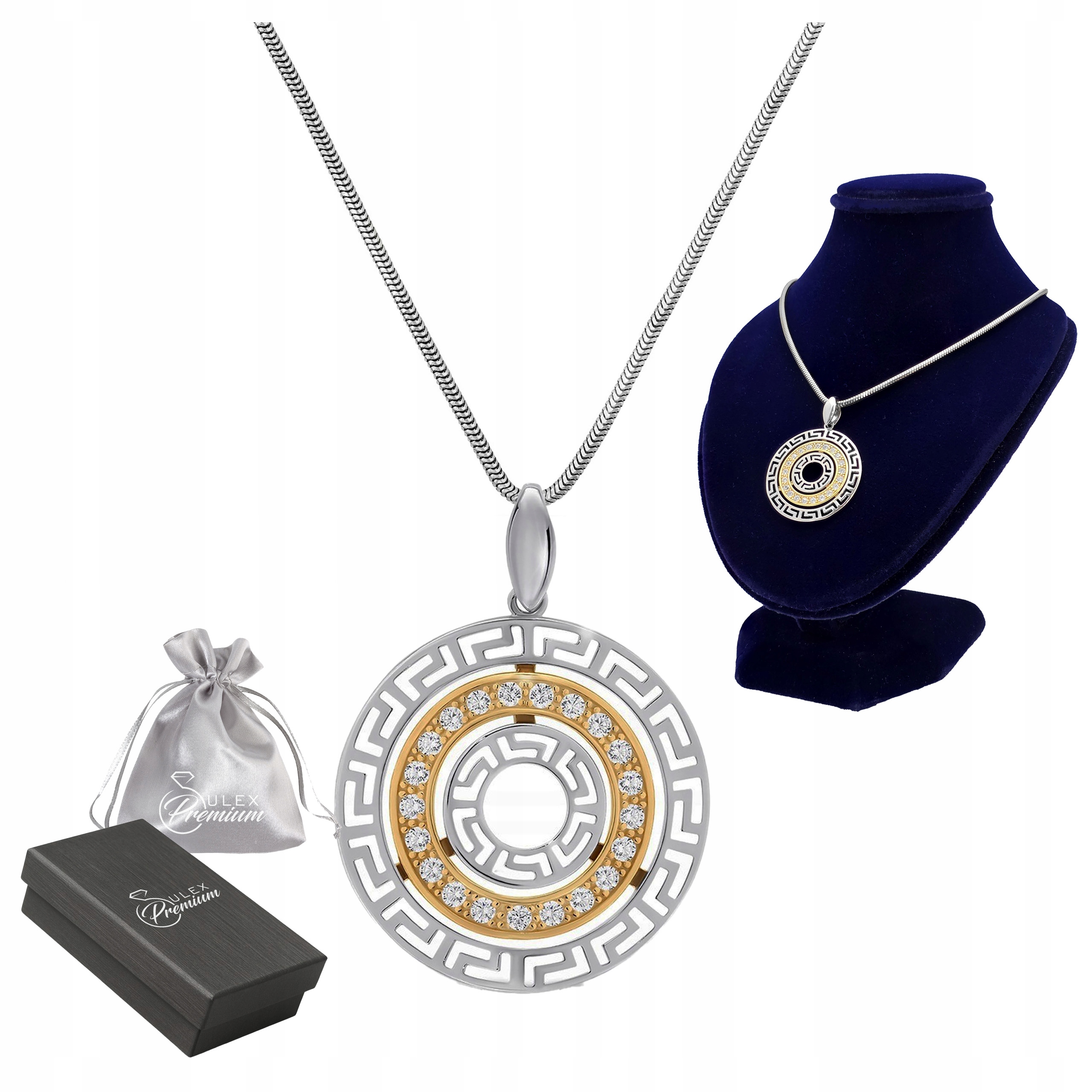 Stříbrný náhrdelník Řecká cesta Stříbro ryzost 925 Řetízek Zmijka 50 cm