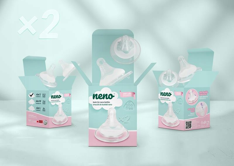 NENO ZESTAW SMOCZKÓW SMOCZEK ANTYKOLKOWY DO BUTELEK ROZMIAR M 2szt Rodzaj smoczki