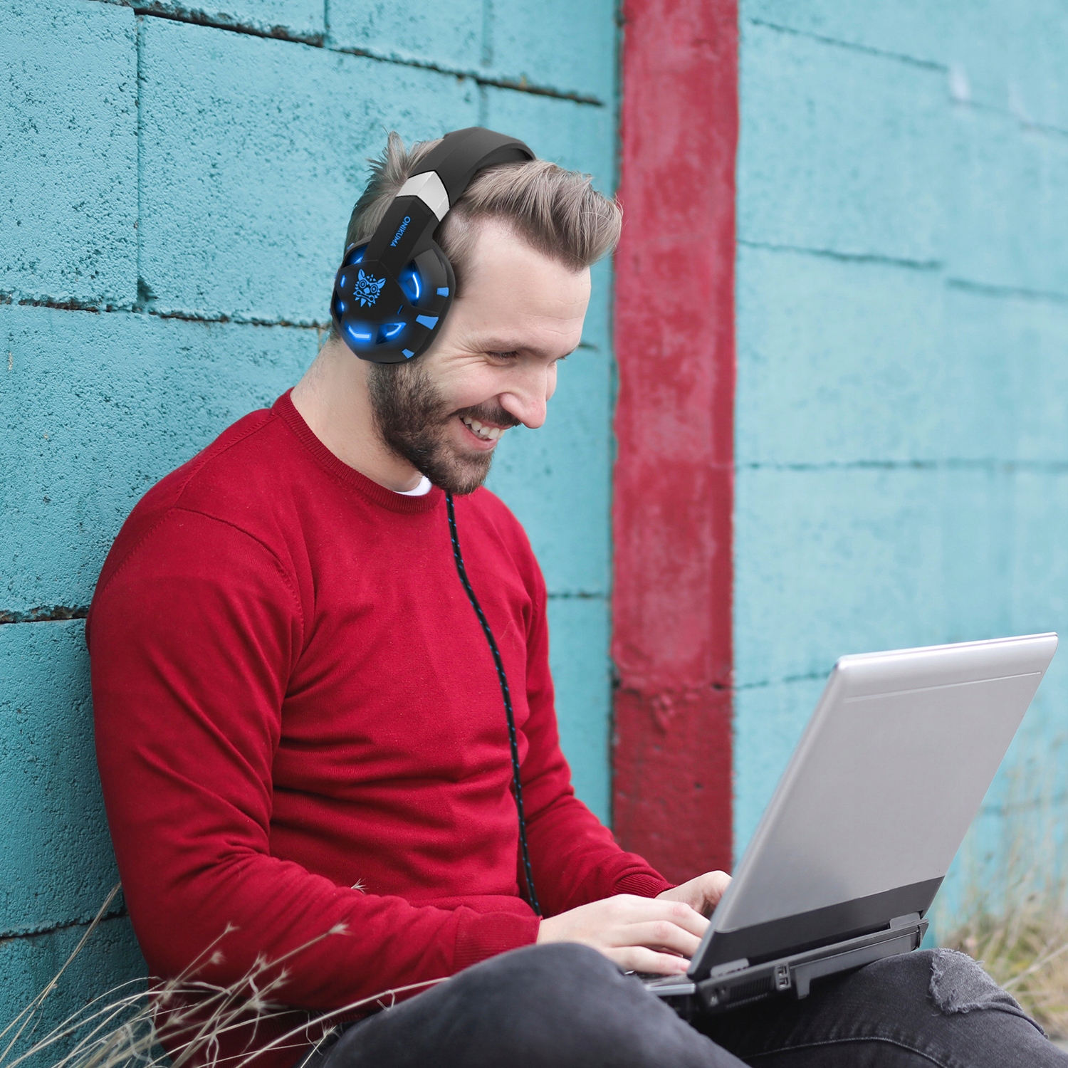 Słuchawki gamingowe dla graczy mikrofon LED RGB PC Model K2 Pro