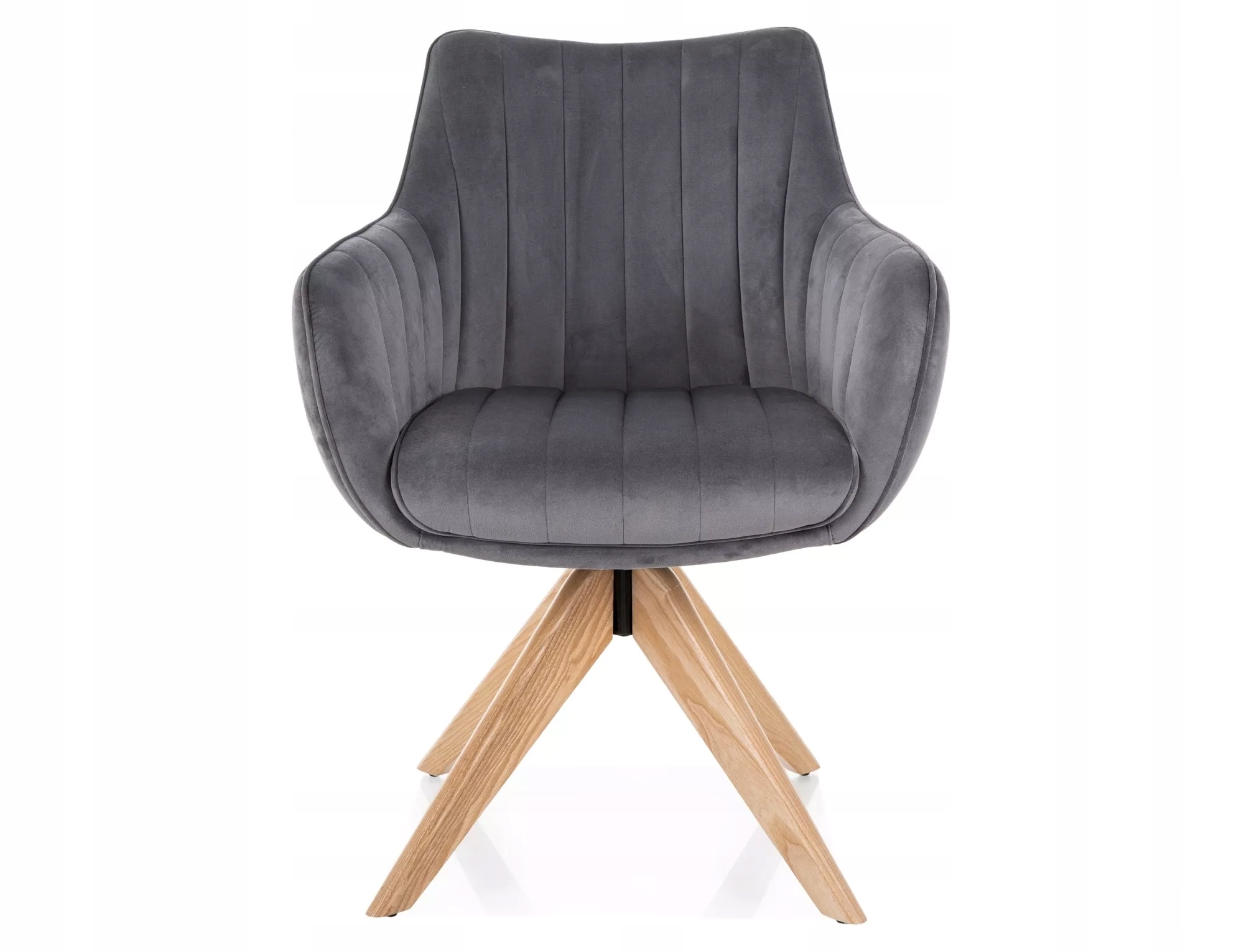 Stolička Azalia D Velvet rám dub tkanina šedá bluvel 14 Sig