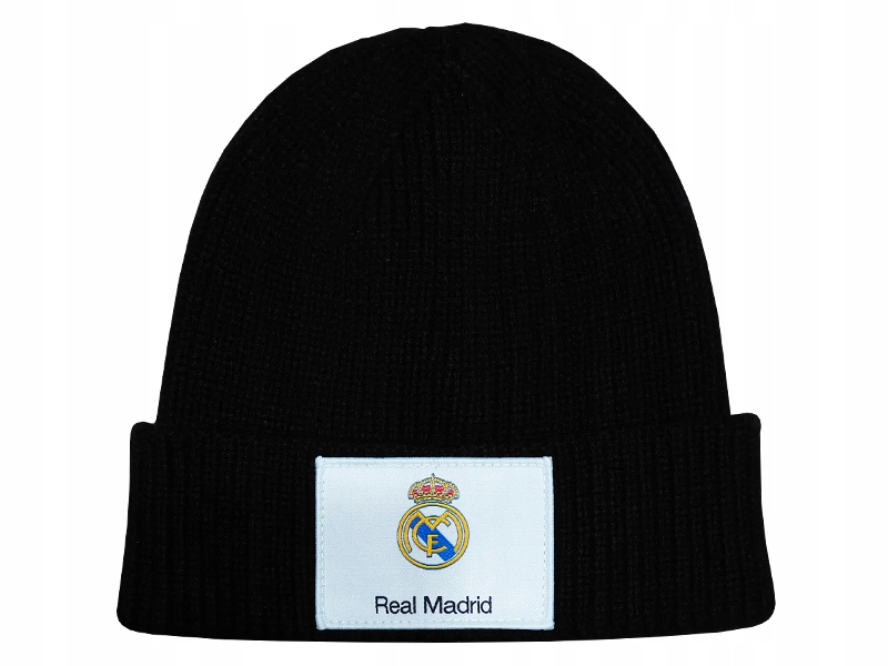 Real Madryt Ciepła Czapka Zimowa Czarna Dla Młodzieży Dorosłych L/XL