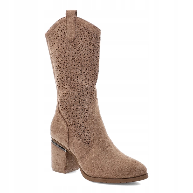 Hnědé kozačky S.Barski Stylové dámské boty v boho stylu