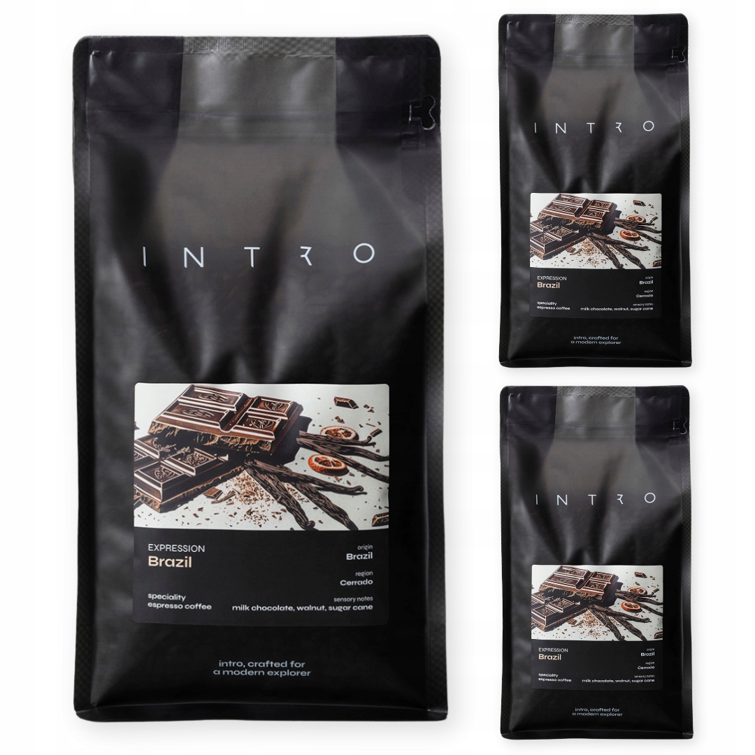 Levně Káva zrnková 3x1kg Brazílie Cerrado čerstvě pražená, speciální Intro