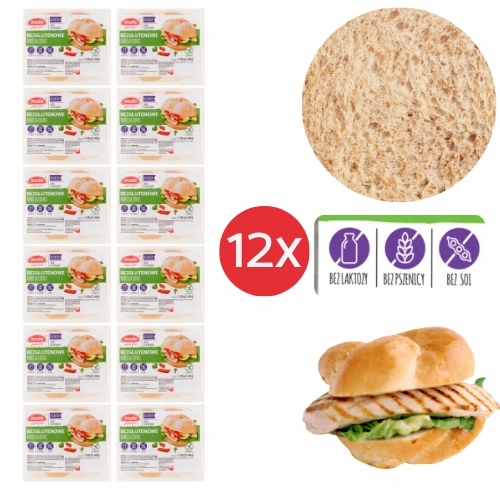 Levně 12 x Bezlepkové kajzerské rohlíky bez laktózy bez pšenice bez sóji