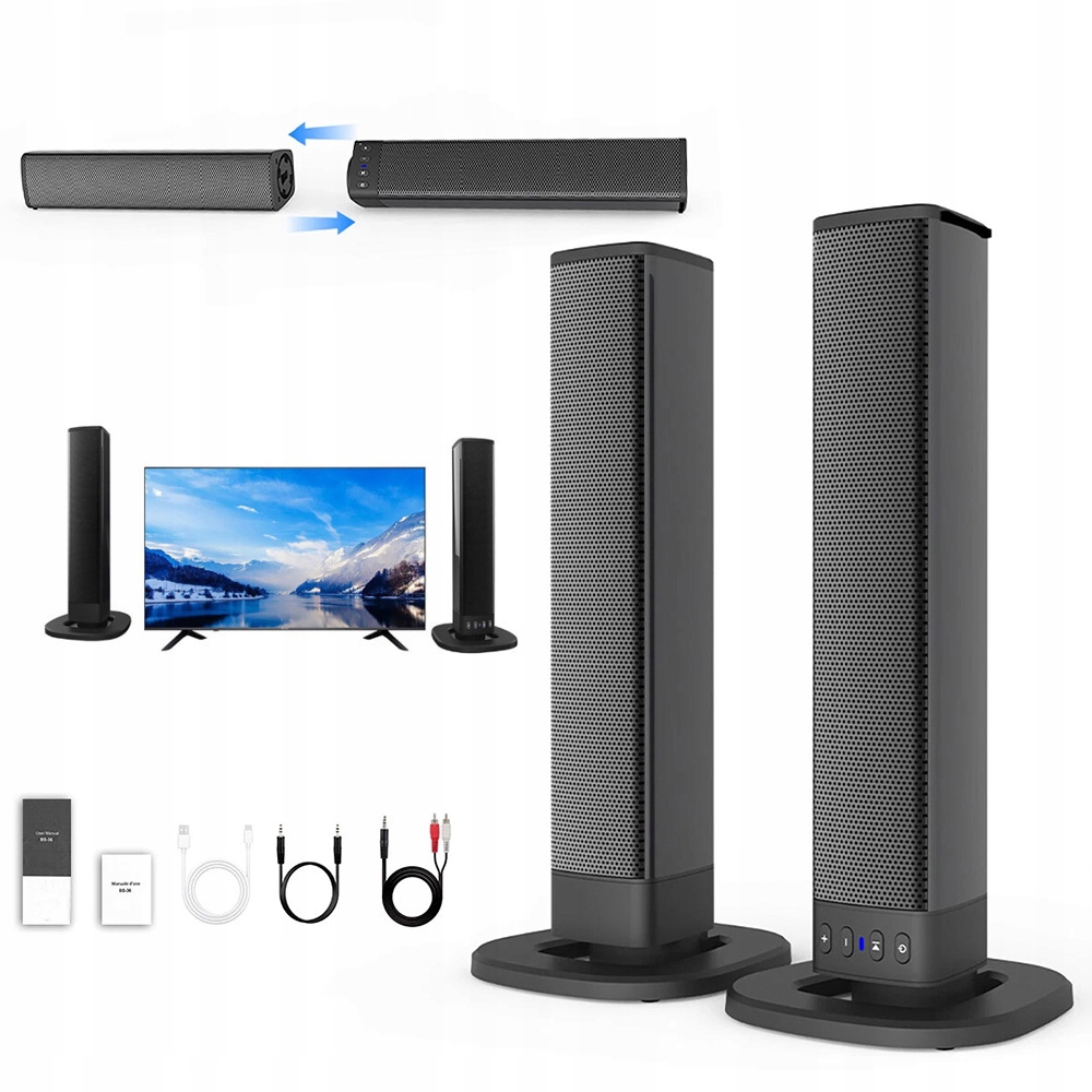 Přenosný prostorový reproduktor Sound Bar Tv Domácí kino 3D Surround Odnímatelný
