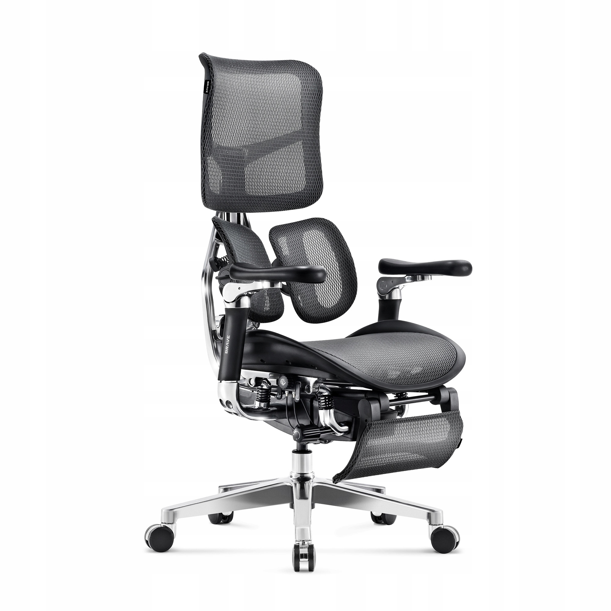 Ergonomické kancelářské křeslo Premium s podnožkou Diablo V-kinetic Černé