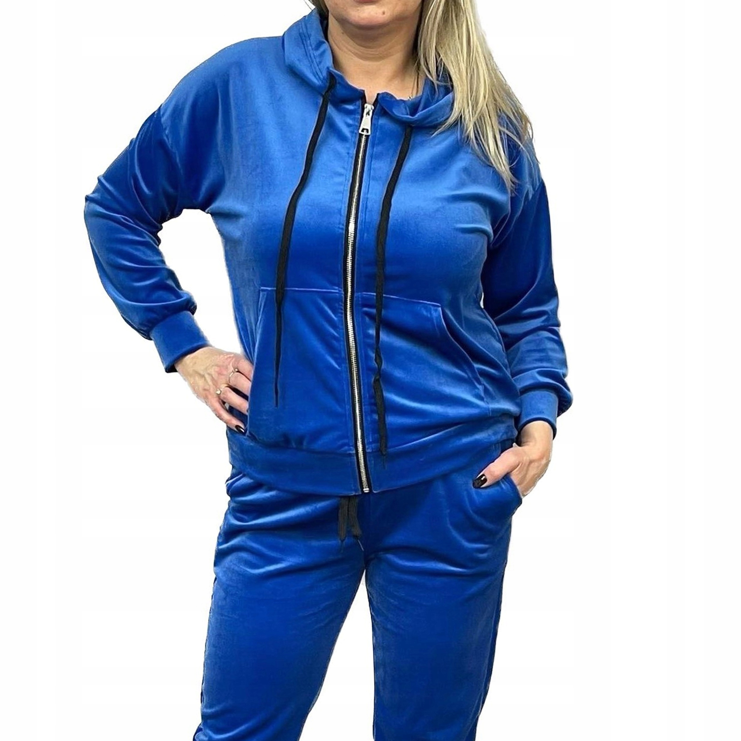 Teplákovka souprava S Kapucí chrpově modrá vel. 56 (8XL)