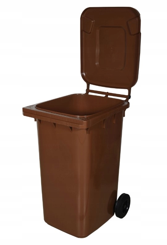 Kosz na śmieci 240L Pojemnik na odpady Bio kontener Brązowy Kubeł