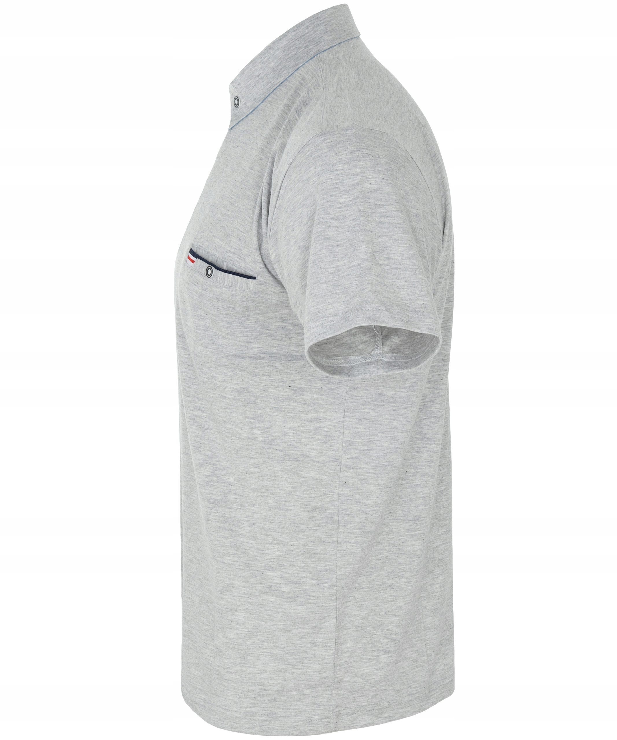 KOSZULKA męska POLO jasno-szara z kieszonką rozmiar XL Wzór dominujący bez wzoru