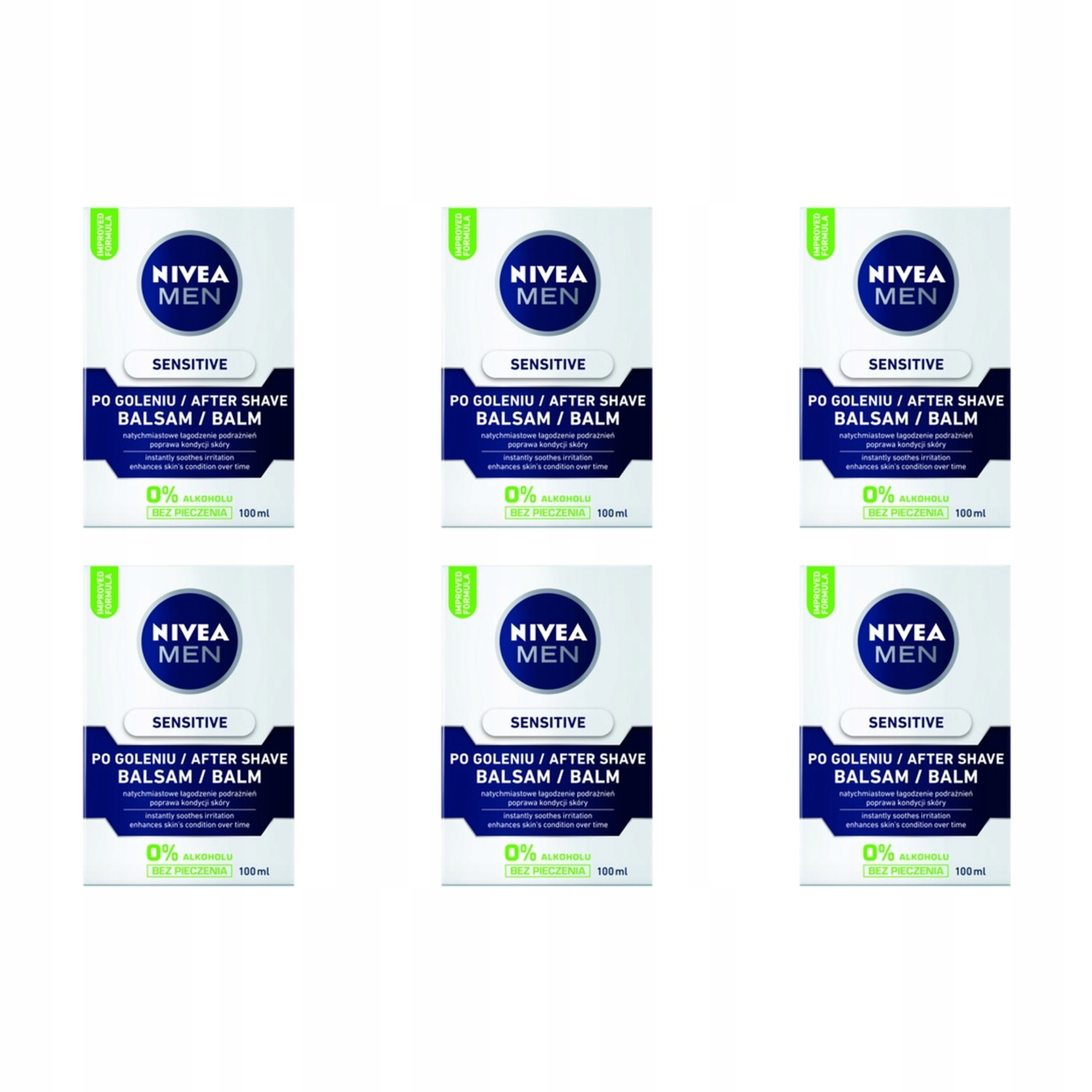 6x Nivea Łagodzący balsam po goleniu Sensitive