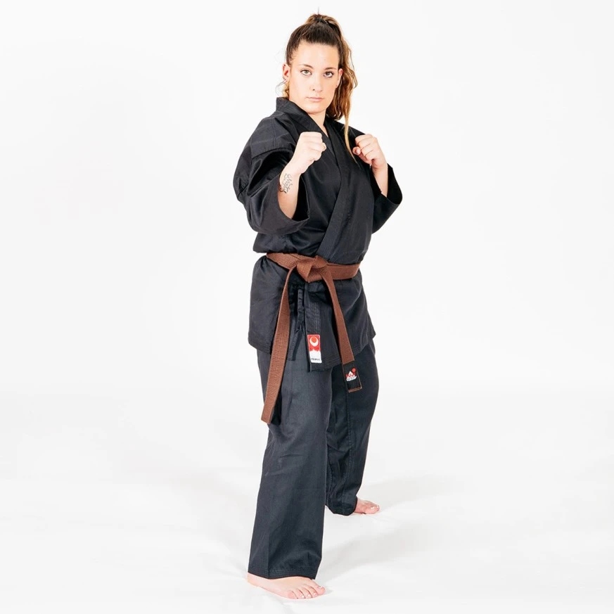 Kimono karate czarne bez haftu Fujimae [Rozmiar 110]