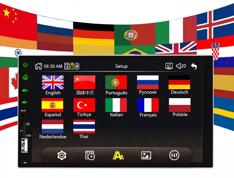 RADIO 2 DIN ANDROID AUTO CARPLAY USB MICRO SD AUX Komunikacja Bluetooth