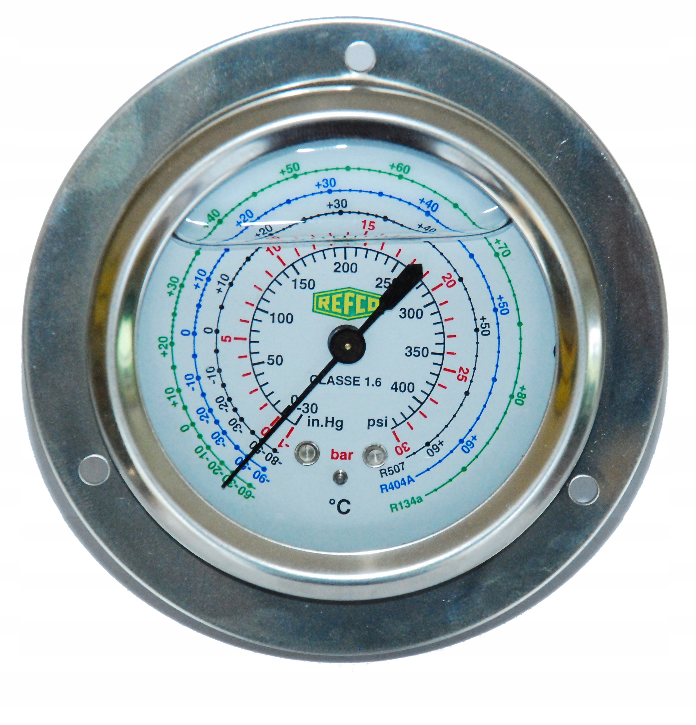 Manometr Refco -1..30bar 1/4" Sae Gliceryna ++MR-305-DS-R134a++ 7870389