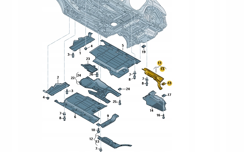 ORYGINAŁ OSŁONA PODŁOGI Producent części Audi OE