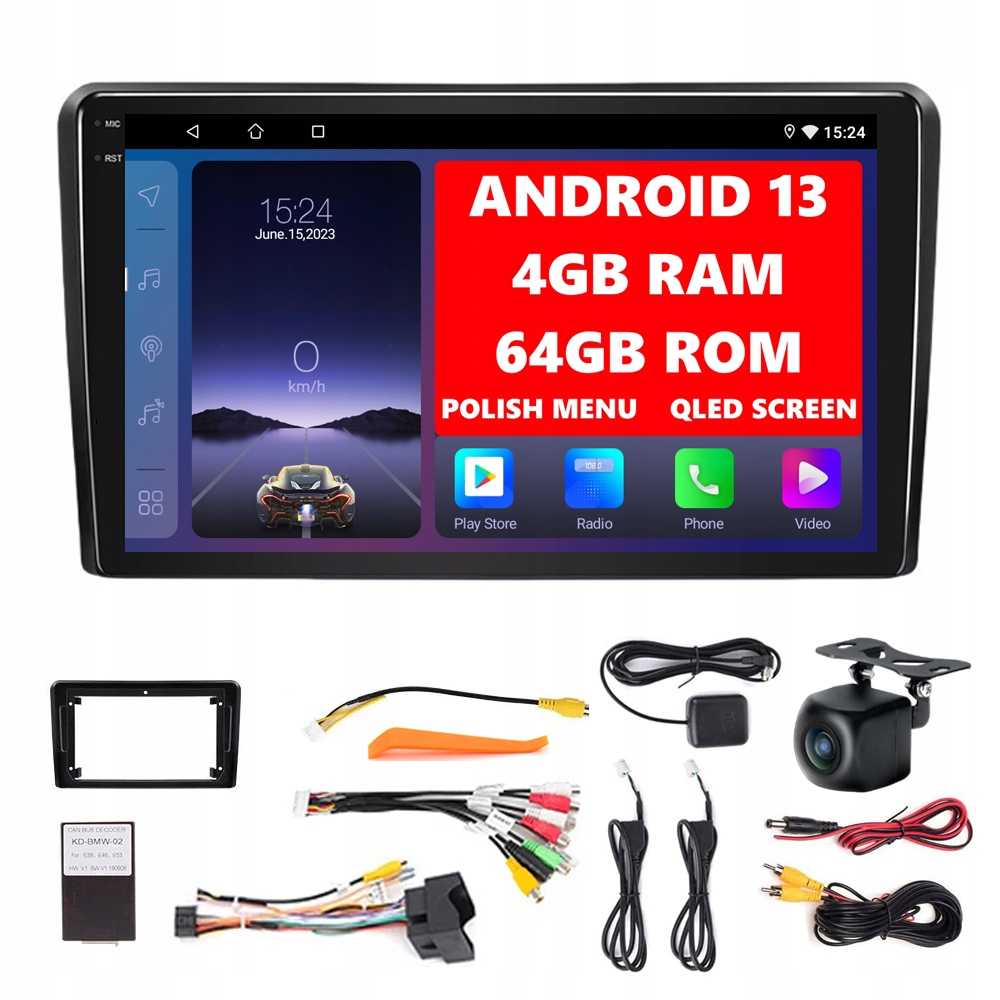 Android Rádio Audi A3 8P 2003-2013 Android 13 Android Auto Carplay Wifi Bt 4GB/64GB