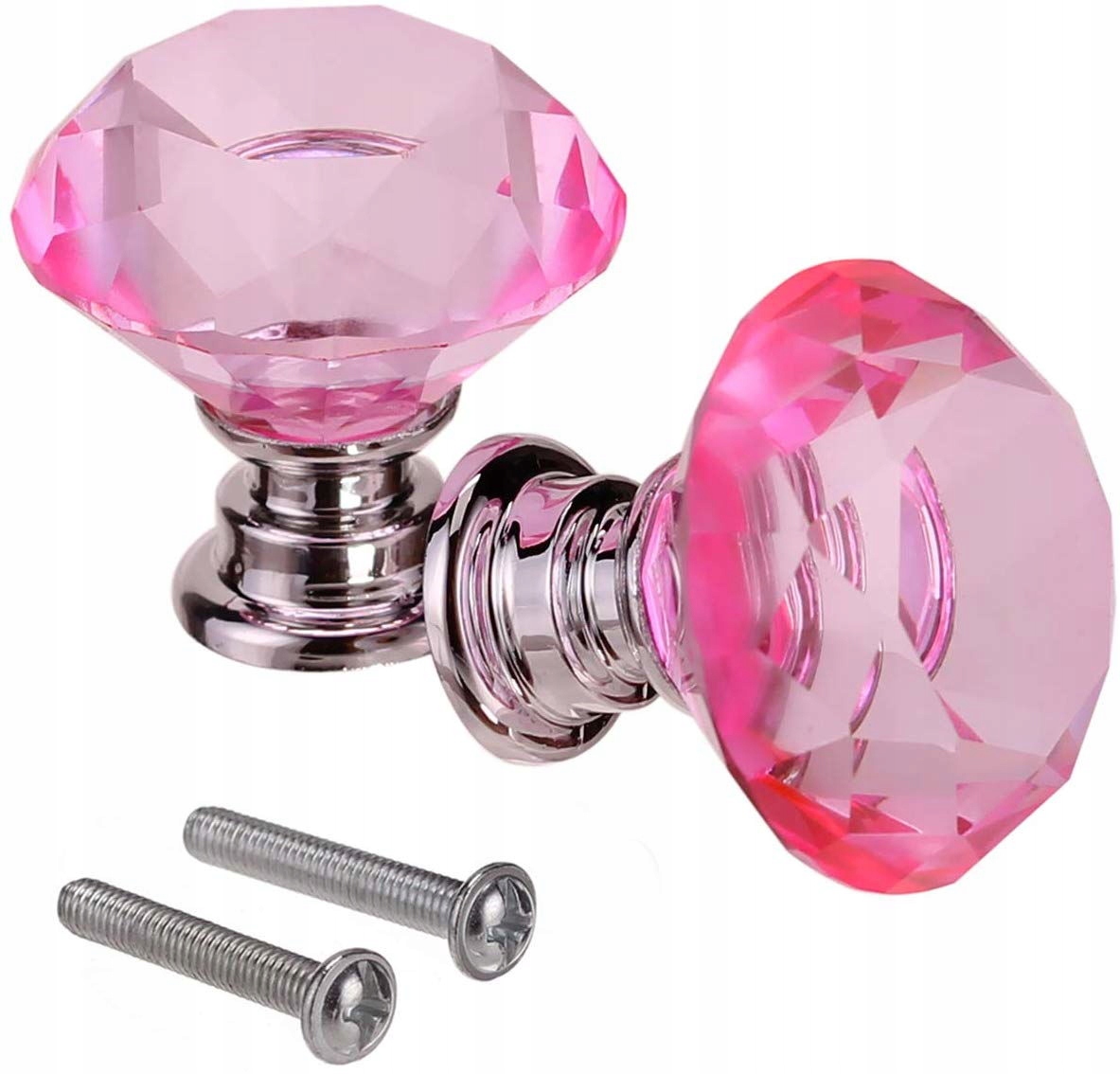 GAŁKA MEBLOWA KRYSZTAŁOWA GAŁKA KRYSZTAŁ 30mm Różowa Długość (cm) 3