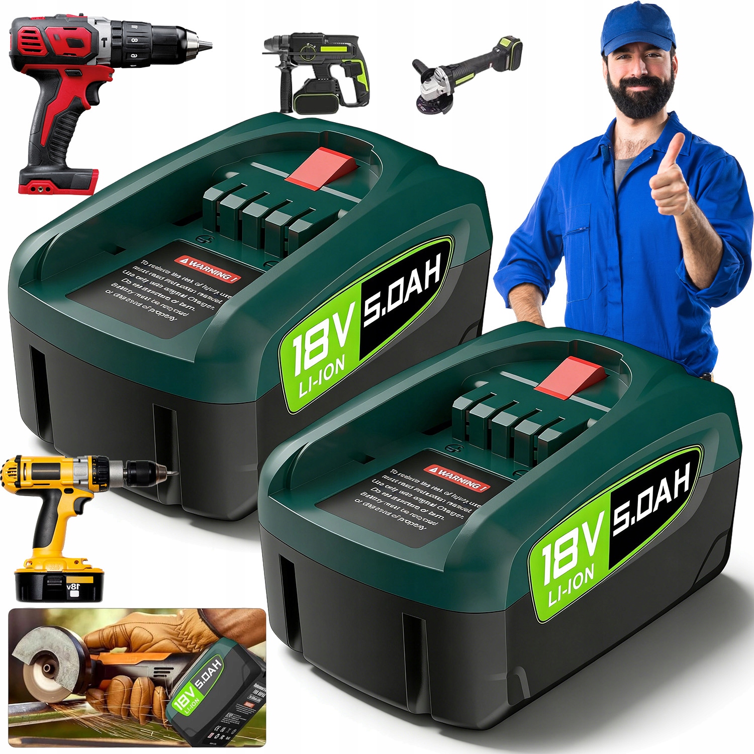 18V 5000 mAh náhradní baterie pro lithiovou akumulátor Gloria pro Garden