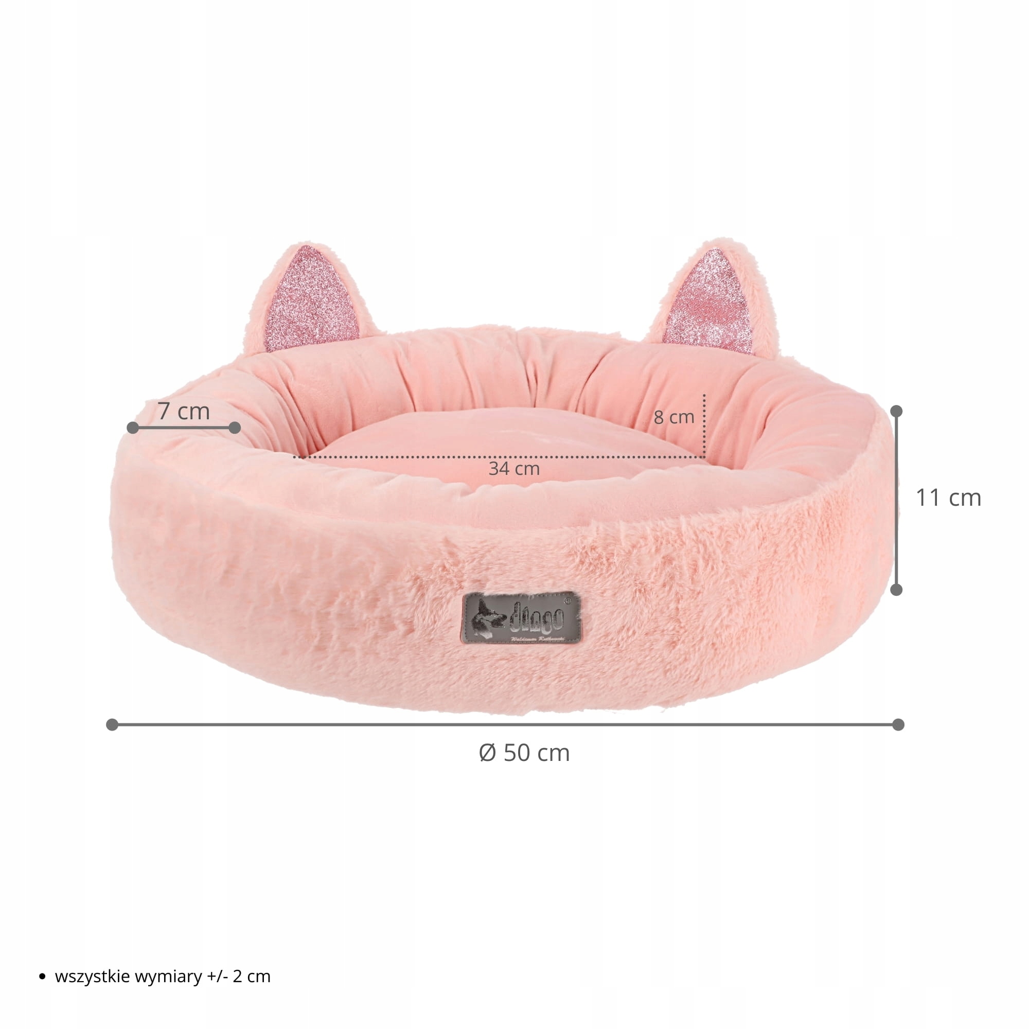 Pelíšek pro MINIATURNÍho psa kočku Hugme Kulaté 50CM Růžové Měkké