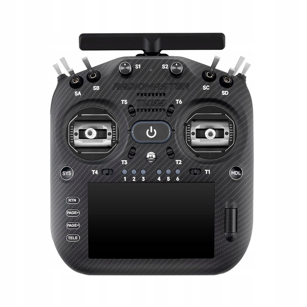 Ovládací zařízení RadioMaster TX16S MK3 Max v černé barvě s pamětí
