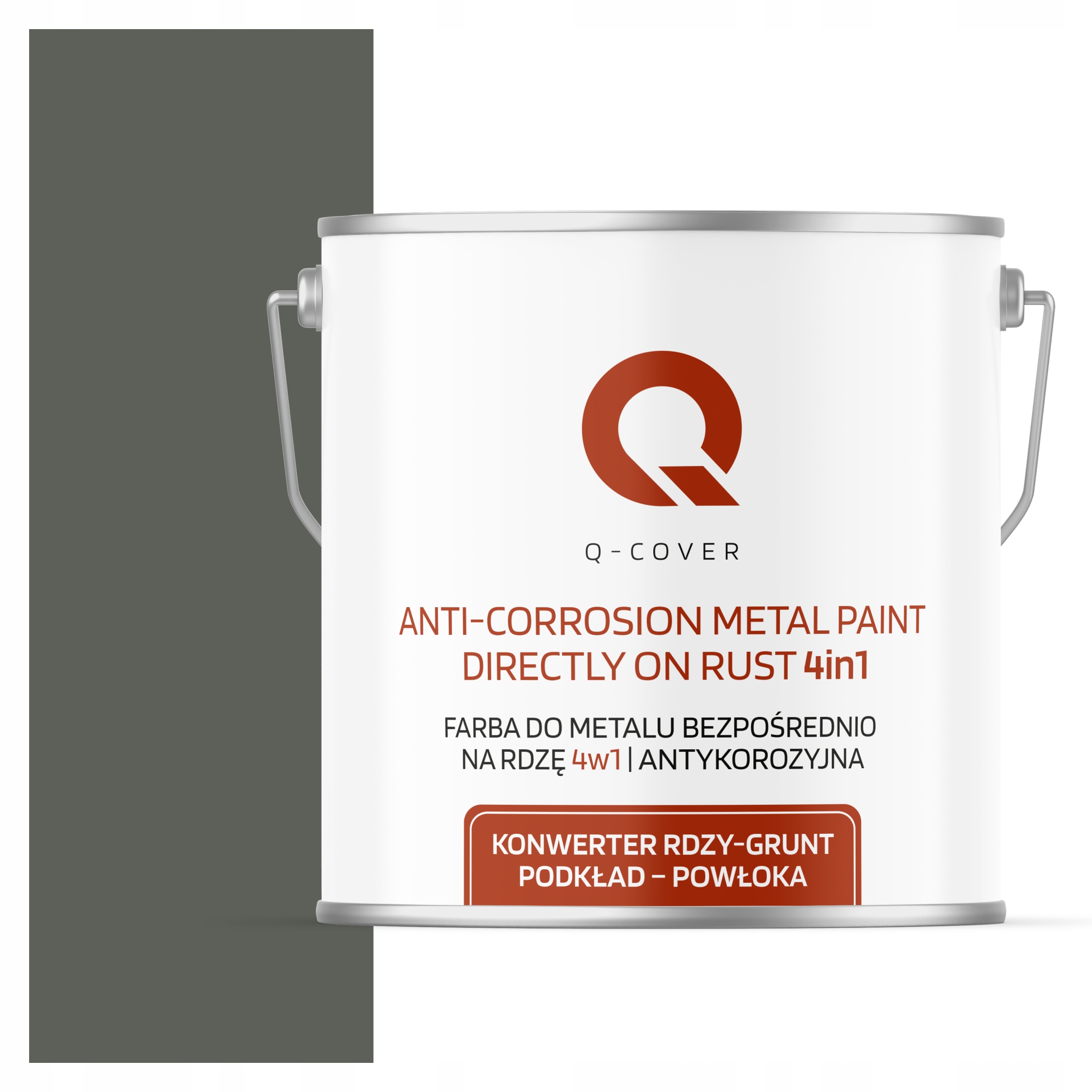 Farba Na Kov Na Hrdzu Oceľ Plech 4v1 Sivá Zelená Ral 7009 Satén 5L