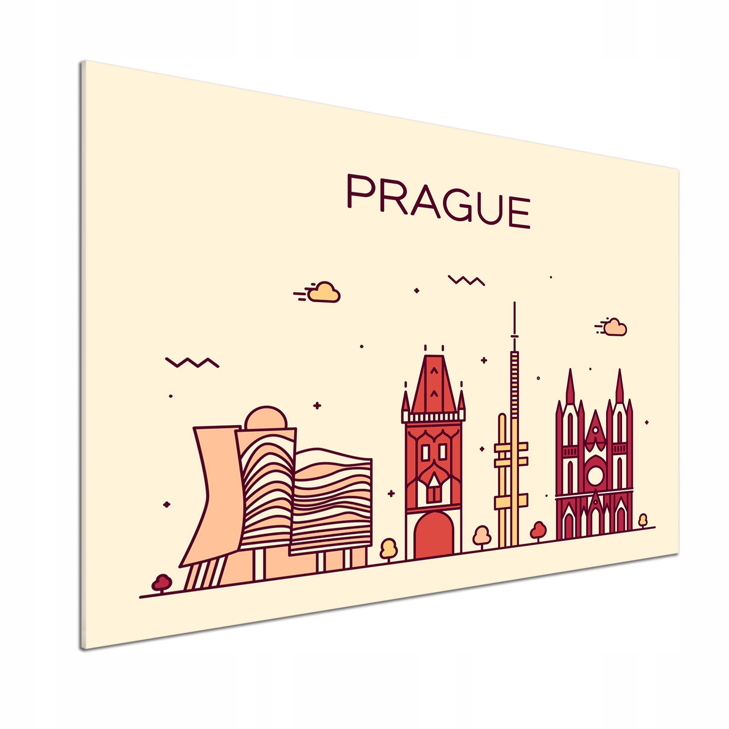 Panel do kuchyne Praha budovy 100x70 cm Lepidlo