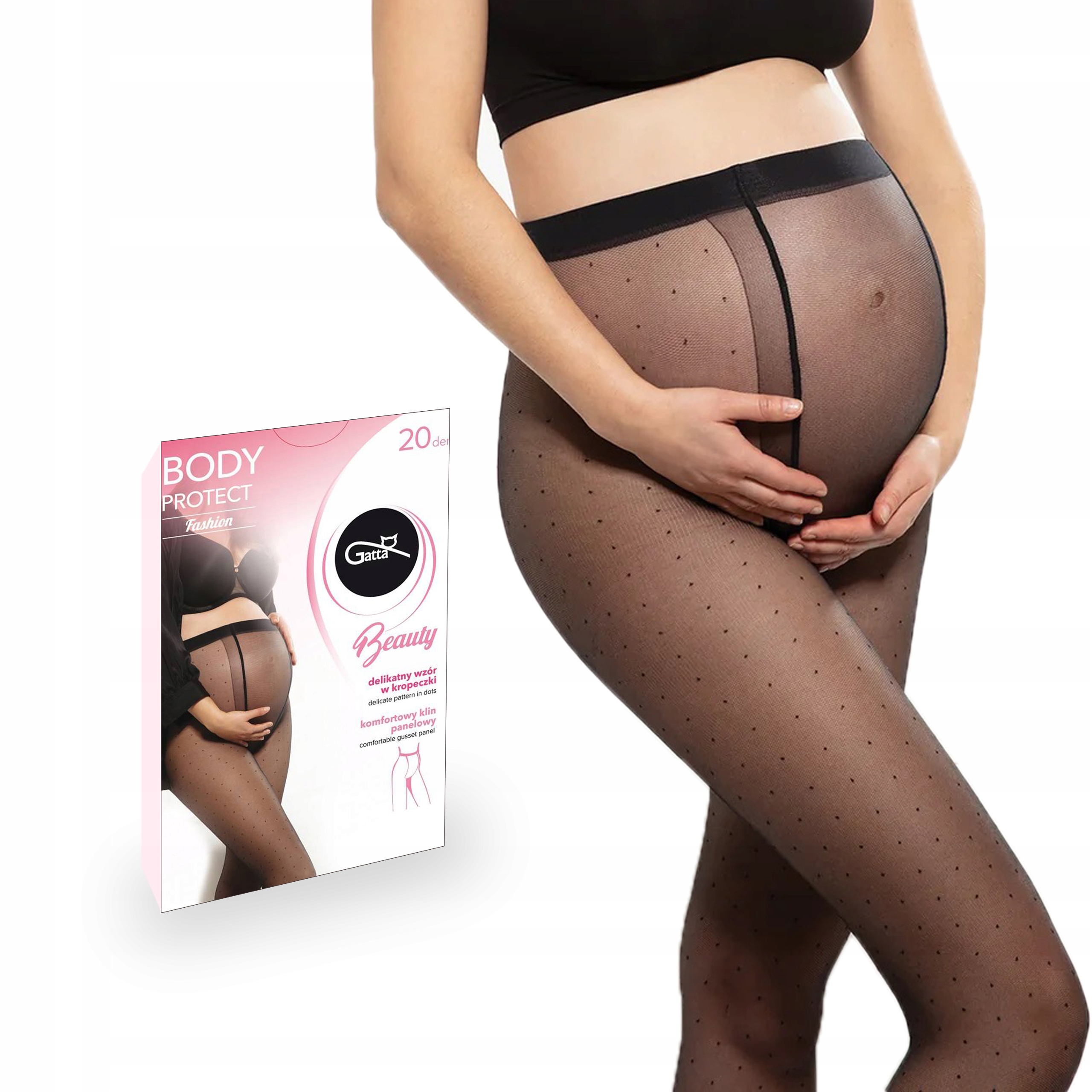 

Gatta rajstopy ciążowe w kropki Protect 20 den 3-M