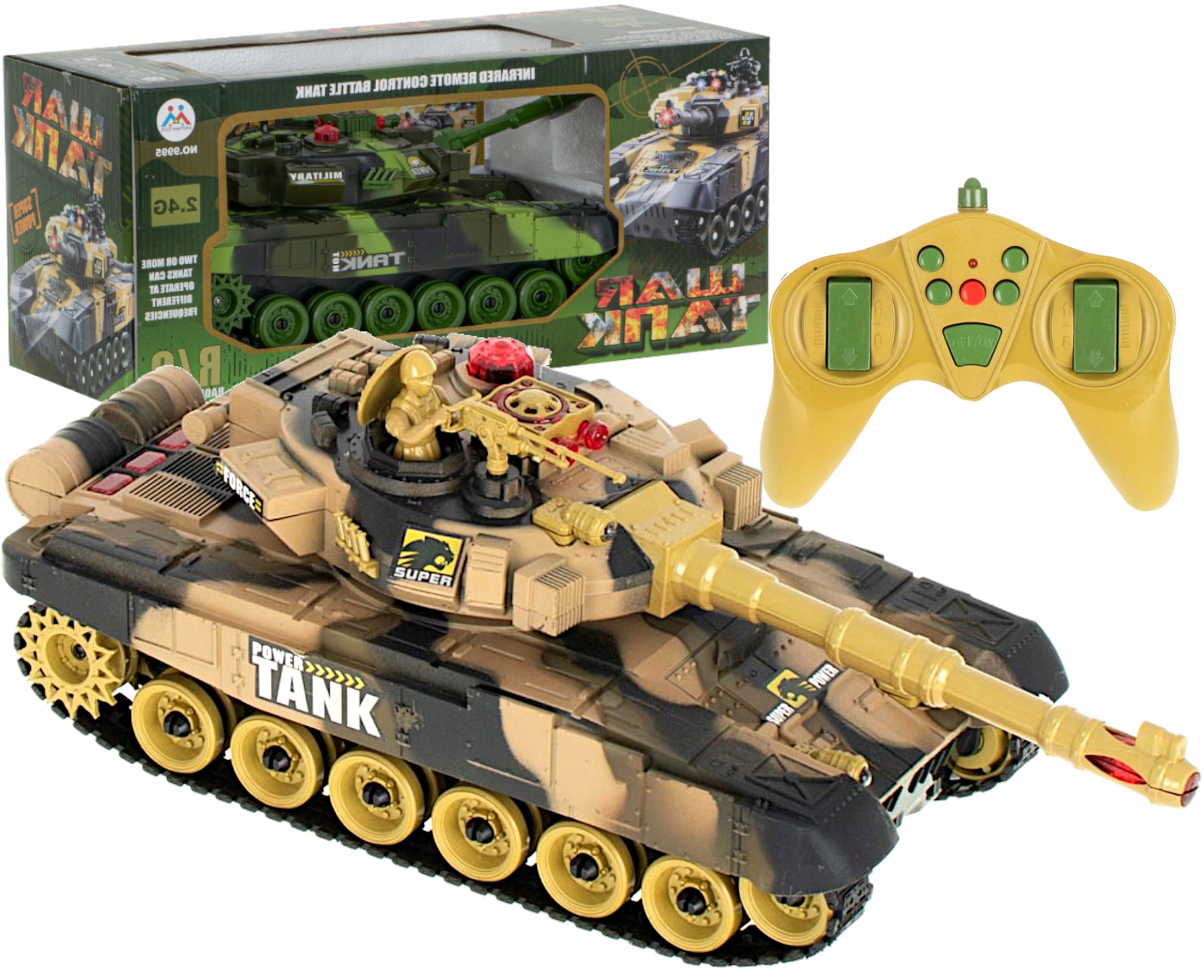 WIELKI CZOŁG ZDALNIE STEROWANY 9993 RC WAR TANK PILOT