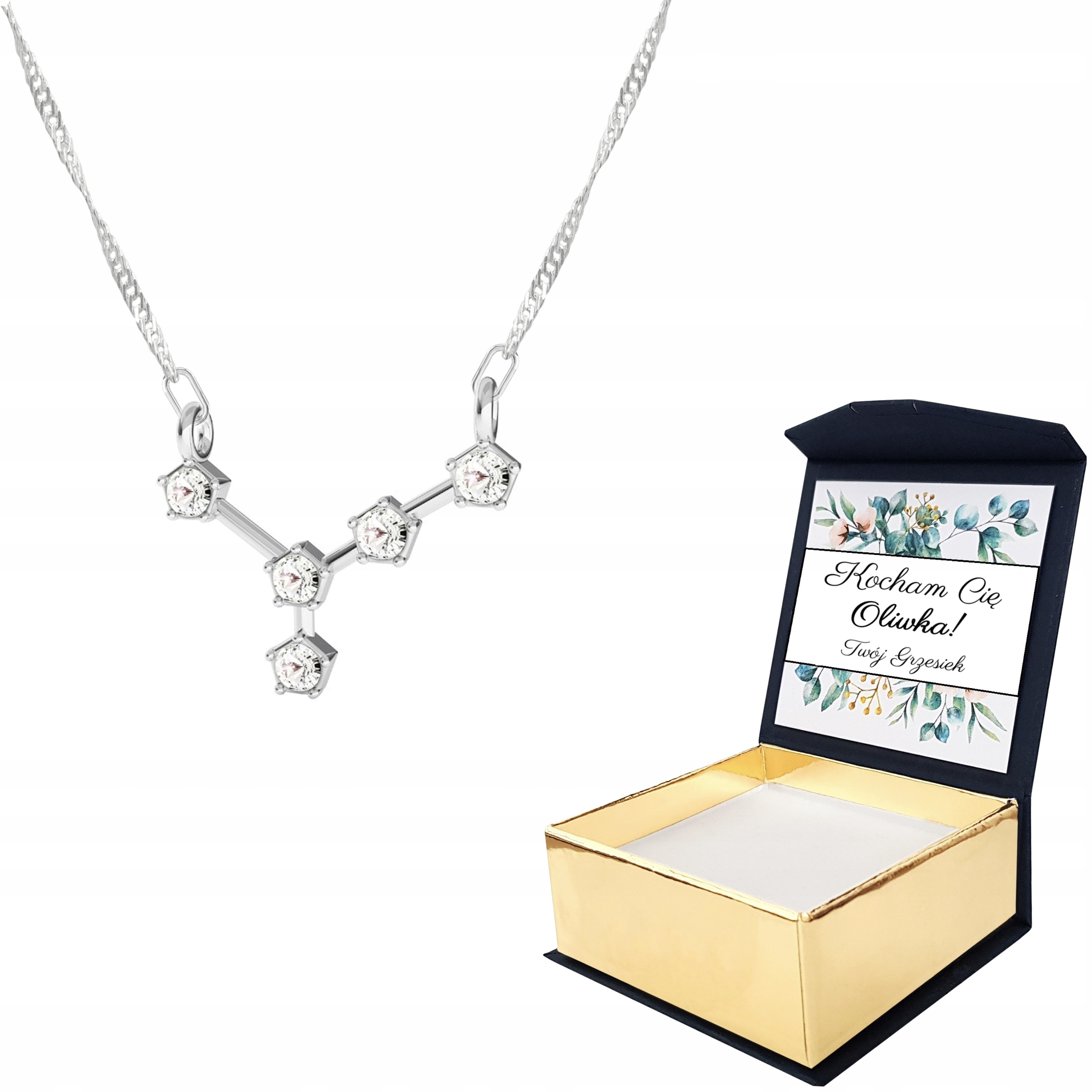 Stříbrný náhrdelník Znamení Zvěrokruhu Rak Vlastní Potisk