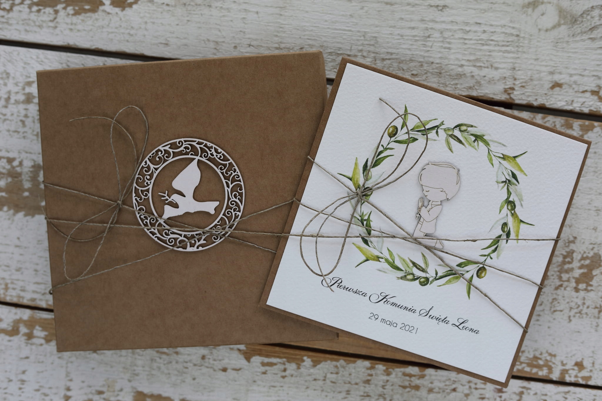 Ručně vyráběná společenská pohlednice od kmotra, kmotry