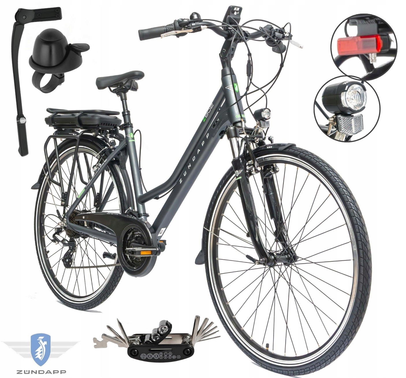 Rower Elektryczny Damski Trekkingowy 28" Aplikacja 2025 14,5AH 250W Shimano