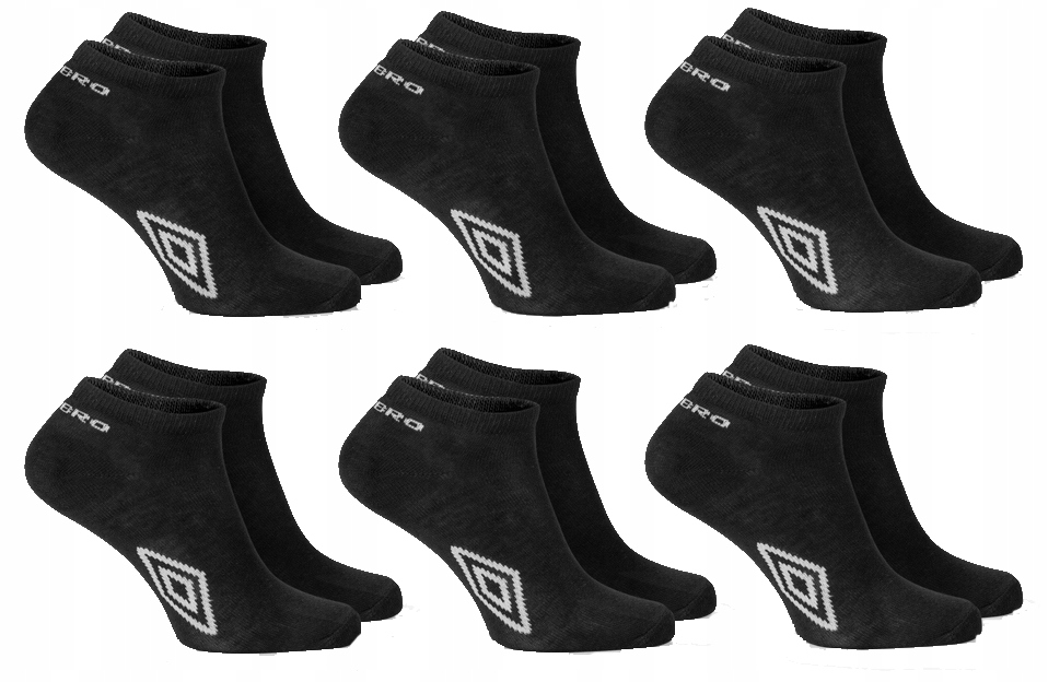 

6 Par Umbro Skarpetki Stopki Czarne 43-46
