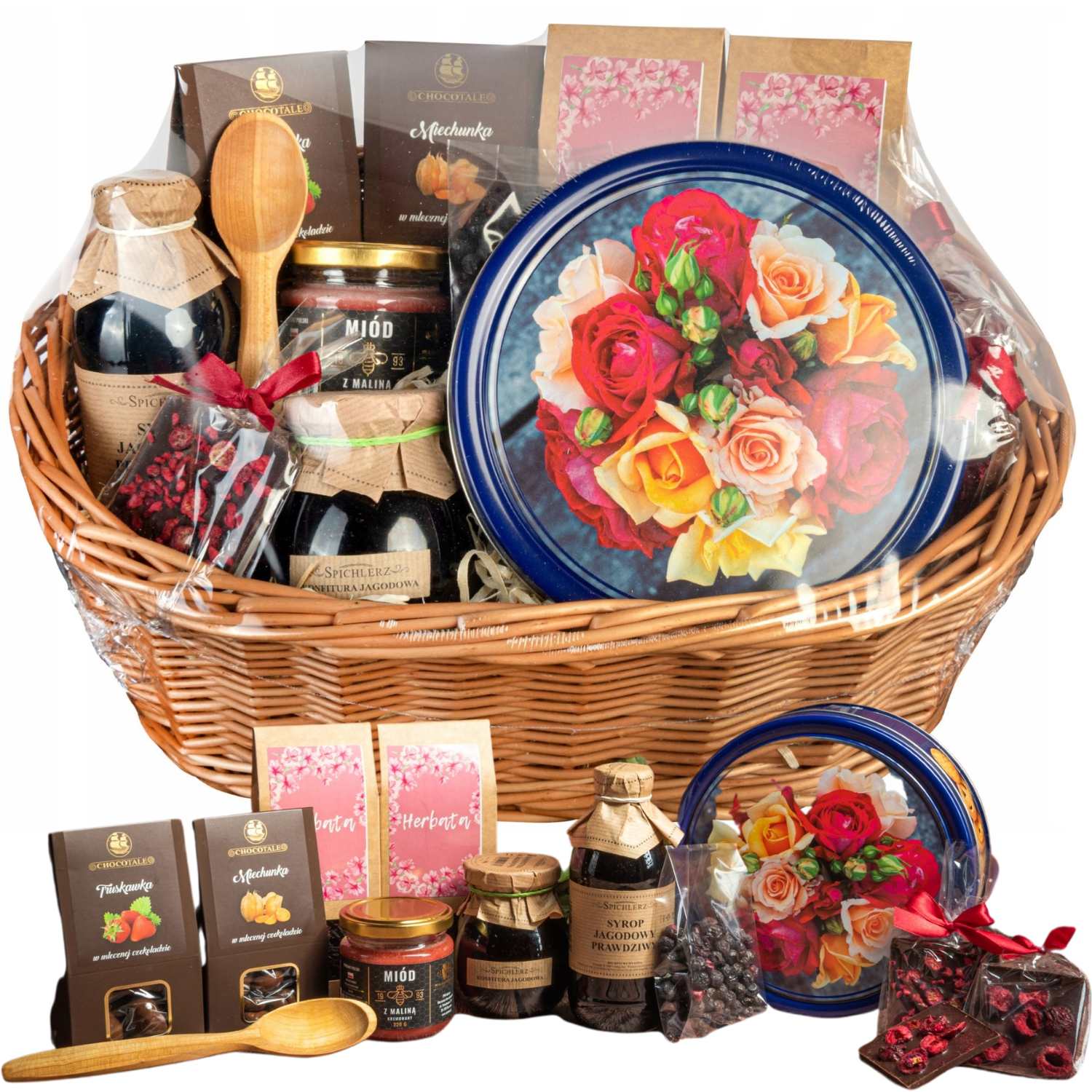 Kosz Prezentowy Gotowy Duży Zestaw Herbat Na Urodziny Dla Mamy