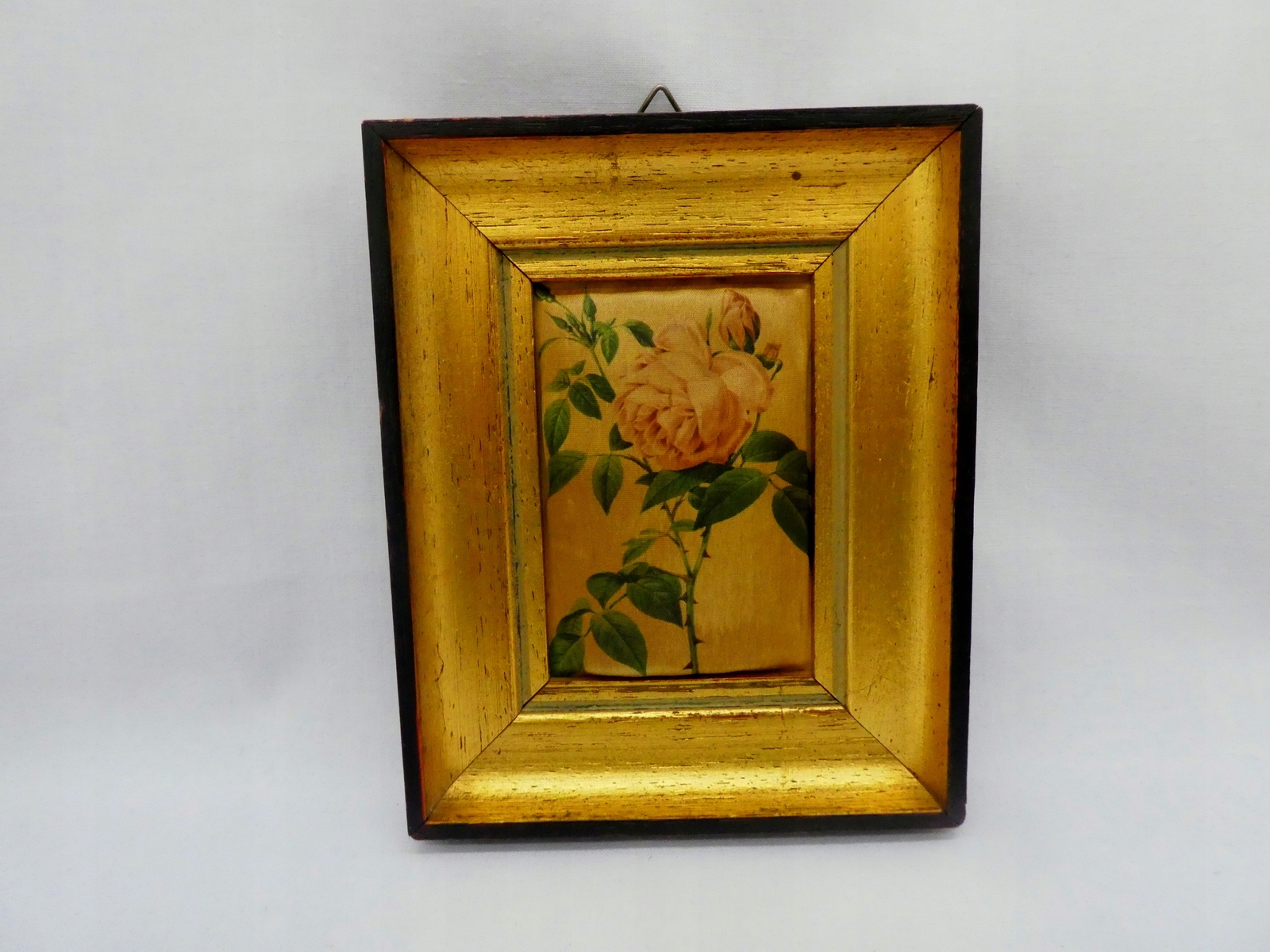 BOTANIKA MINIATURA OBRAZEK NA ATŁASIE W ZŁOTEJ RAMCE 1-6007