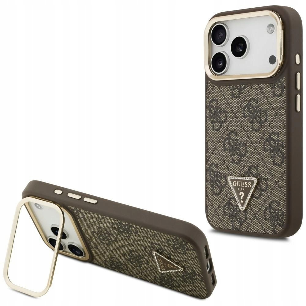 Etui Guess 4G Pu Triangle Logo & Stand Camera Magsafe do iPhone 17 Pro