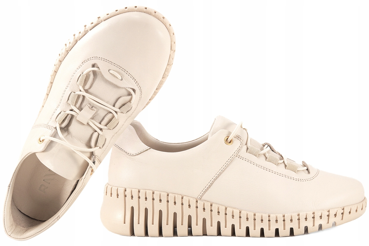 Ravini 123 005 Dámské Kožené Polobotky Na Platformě béžové Béžová 38