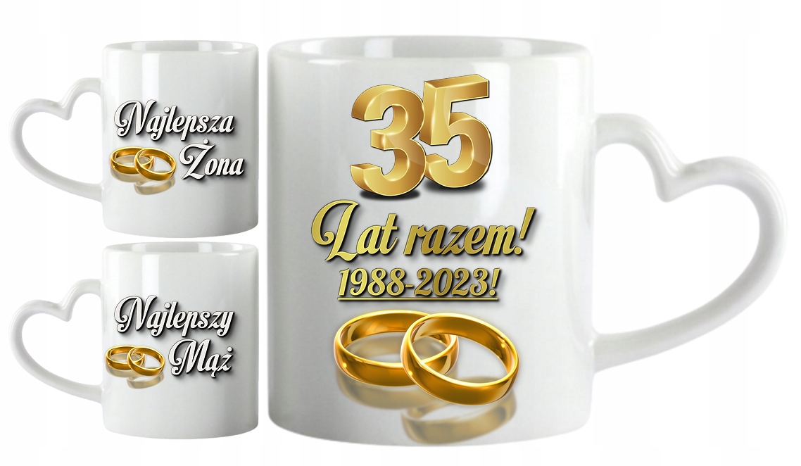 

Na 35 Rocznicę Ślubu Kubki Serca 2 szt