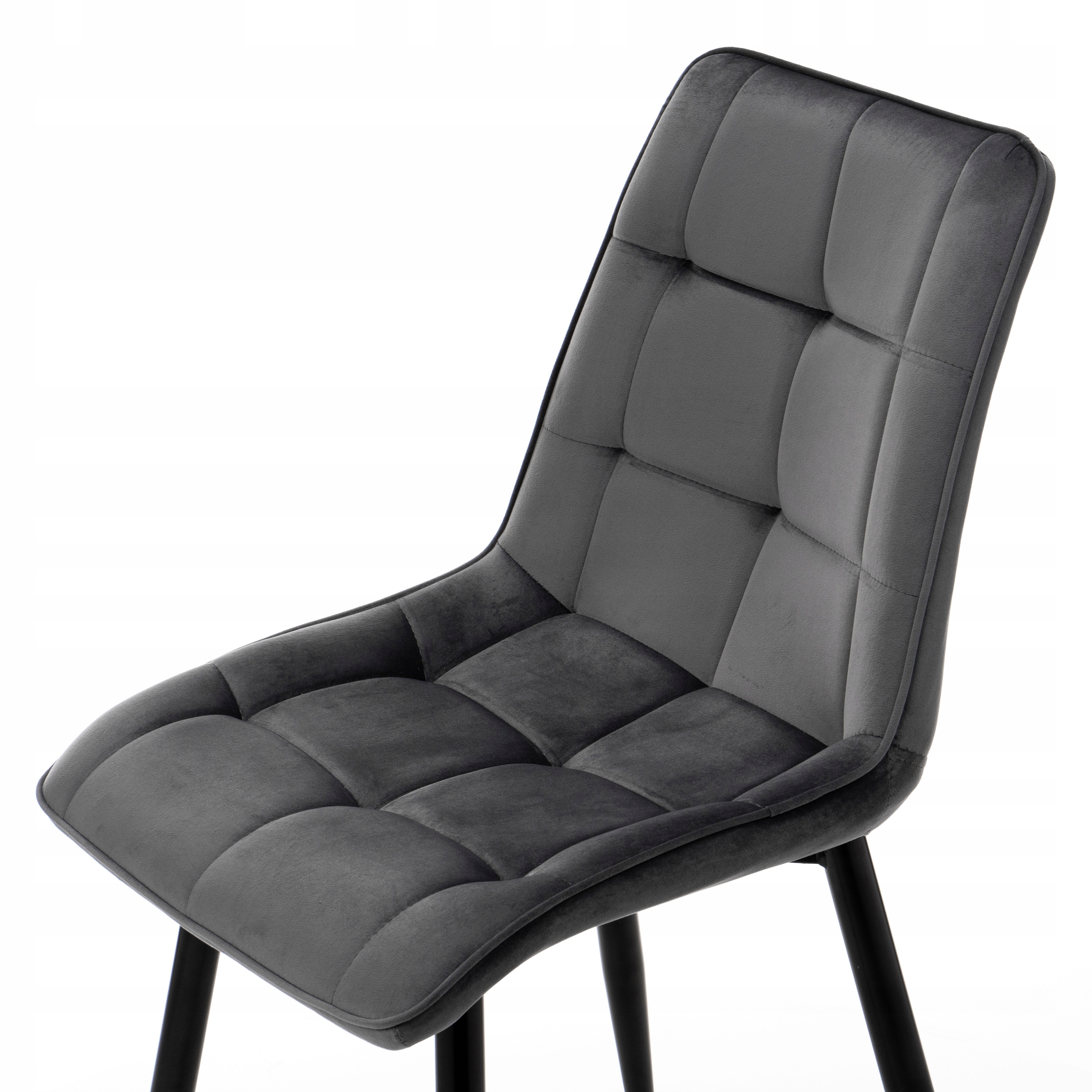 KRZESŁO TAPICEROWANE WELUROWE CHIC VELVET AKSAMIT Głębokość siedziska 43 cm