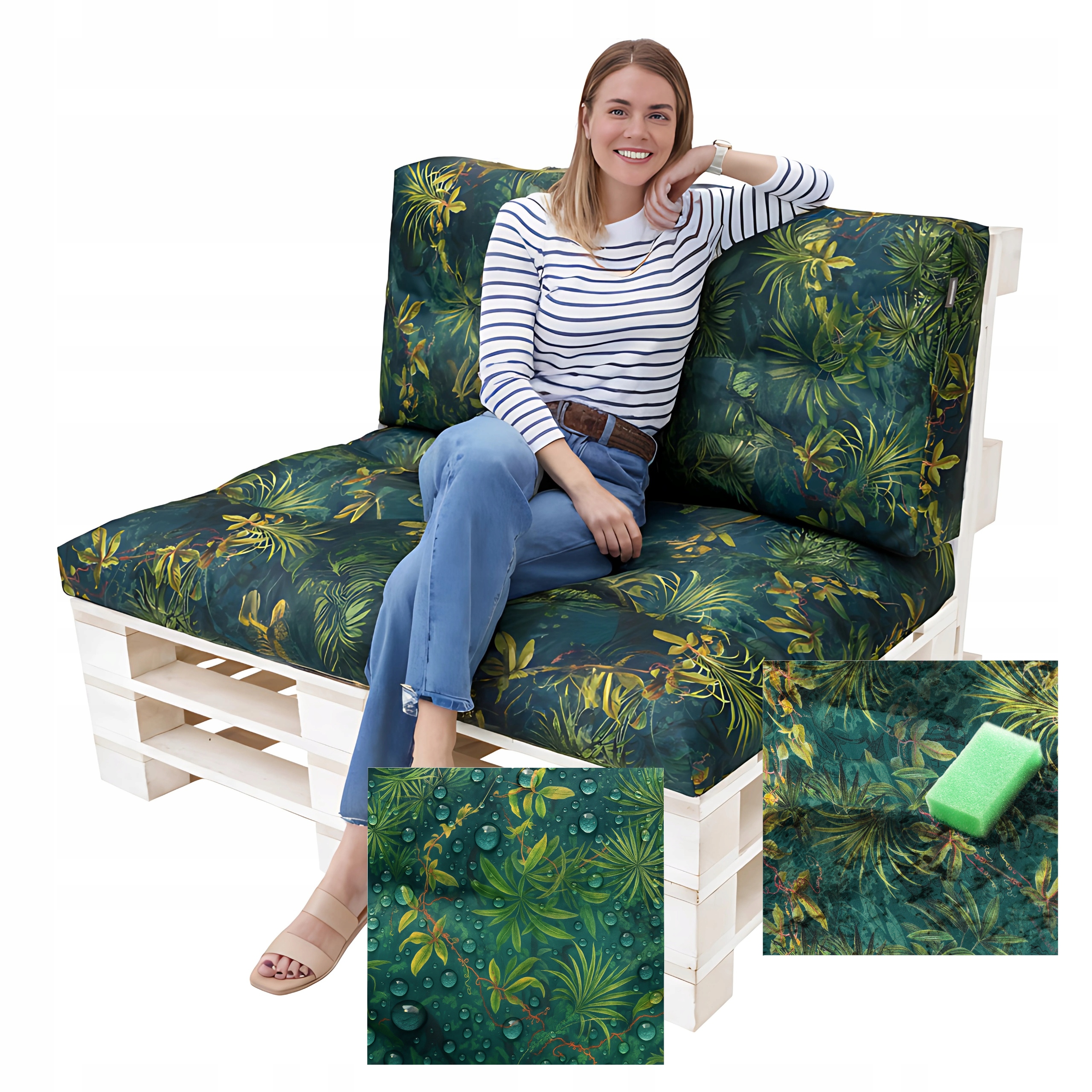 Poduška Na Palety, Sada vankúšov na nábytok z paliet, Vodotesná, 120 x 80 cm