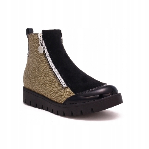 Botki ocieplane BARTEK dla dziewcząt beżowo-czarny r.34 Stan opakowania oryginalne