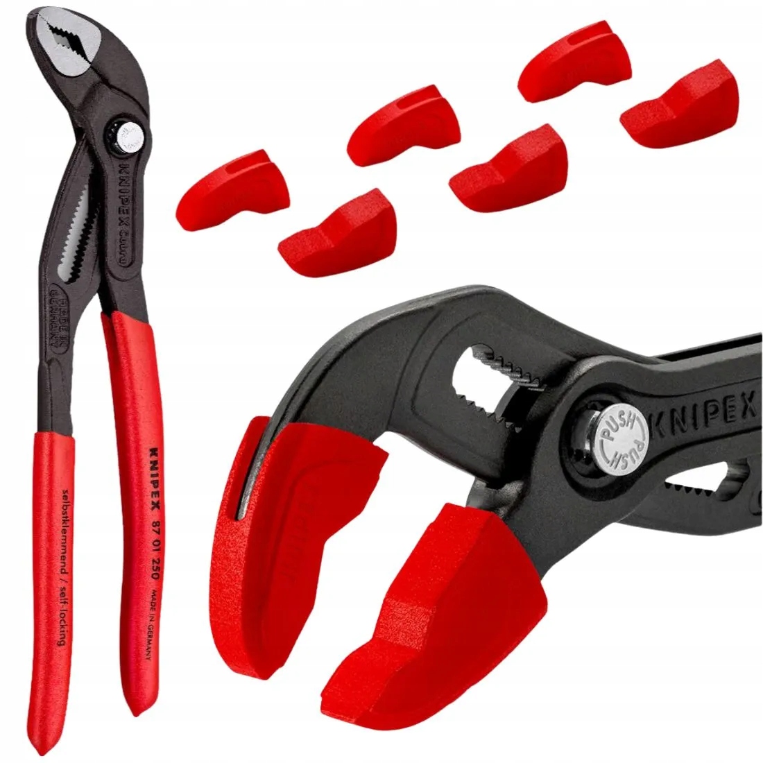 Nastavitelné Kleště Cobra Knipex 250 MM Ochranné Krytky Čelistí 3 Páry