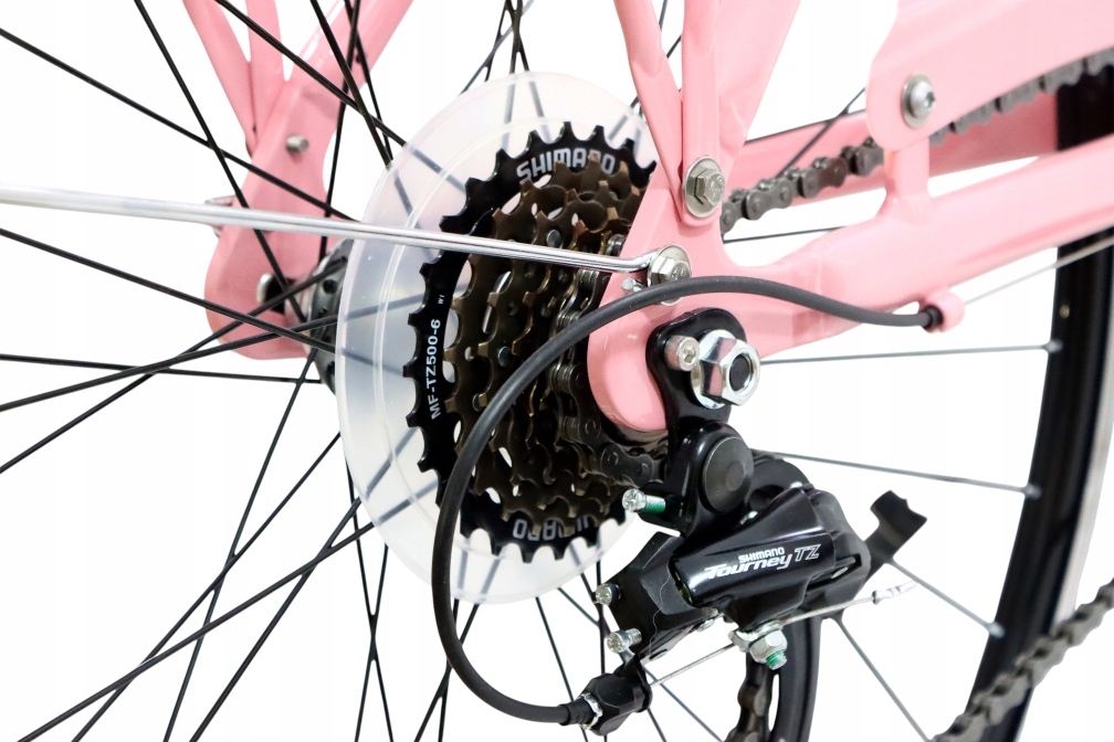 РОЖЕВИЙ АЛЮМІНІЄВИЙ ЛЕГКИЙ МІСЬКИЙ ВЕЛОСИПЕД ПЛЯЖНИЙ КРЕЙСЕР ЖІНОЧИЙ 28 SHIMANO + КОШИК