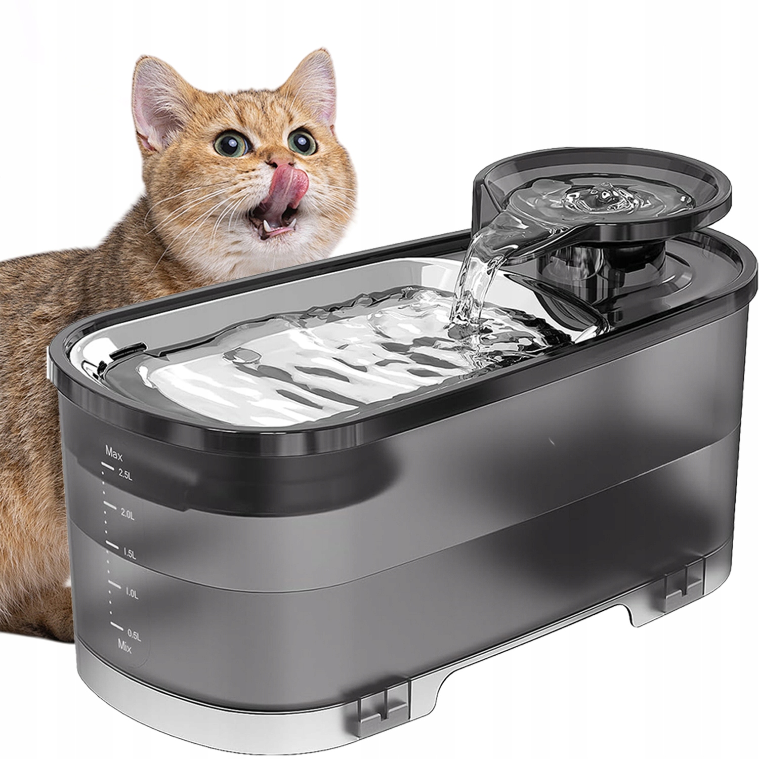 Levně 2,5l Automatická fontána pro kočky, dávkovač vody pro domácí mazlíčky s oddělením vody a elektřiny
