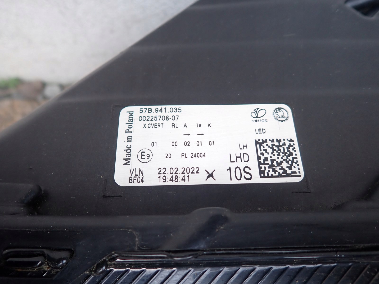light left left FULL LED SKODA KAROQ 57B NU7 LIFT 22- 57B941035B