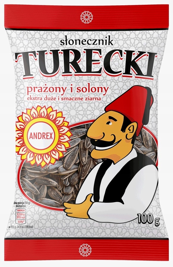 Levně Slunečnice Turecká velká pražená solená Andrex 100 g