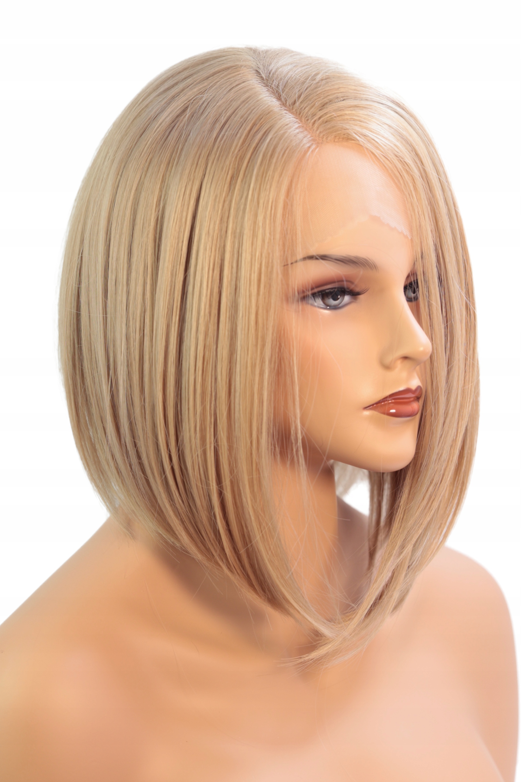 Peruka syntetyczna Lace Front jak naturalna Blond Bob do ramion
