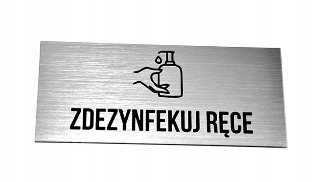 Piktogram , tabliczka, znak , DEZYNFEKCJA !